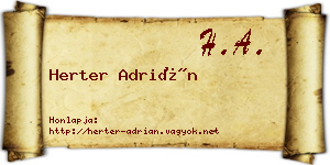 Herter Adrián névjegykártya